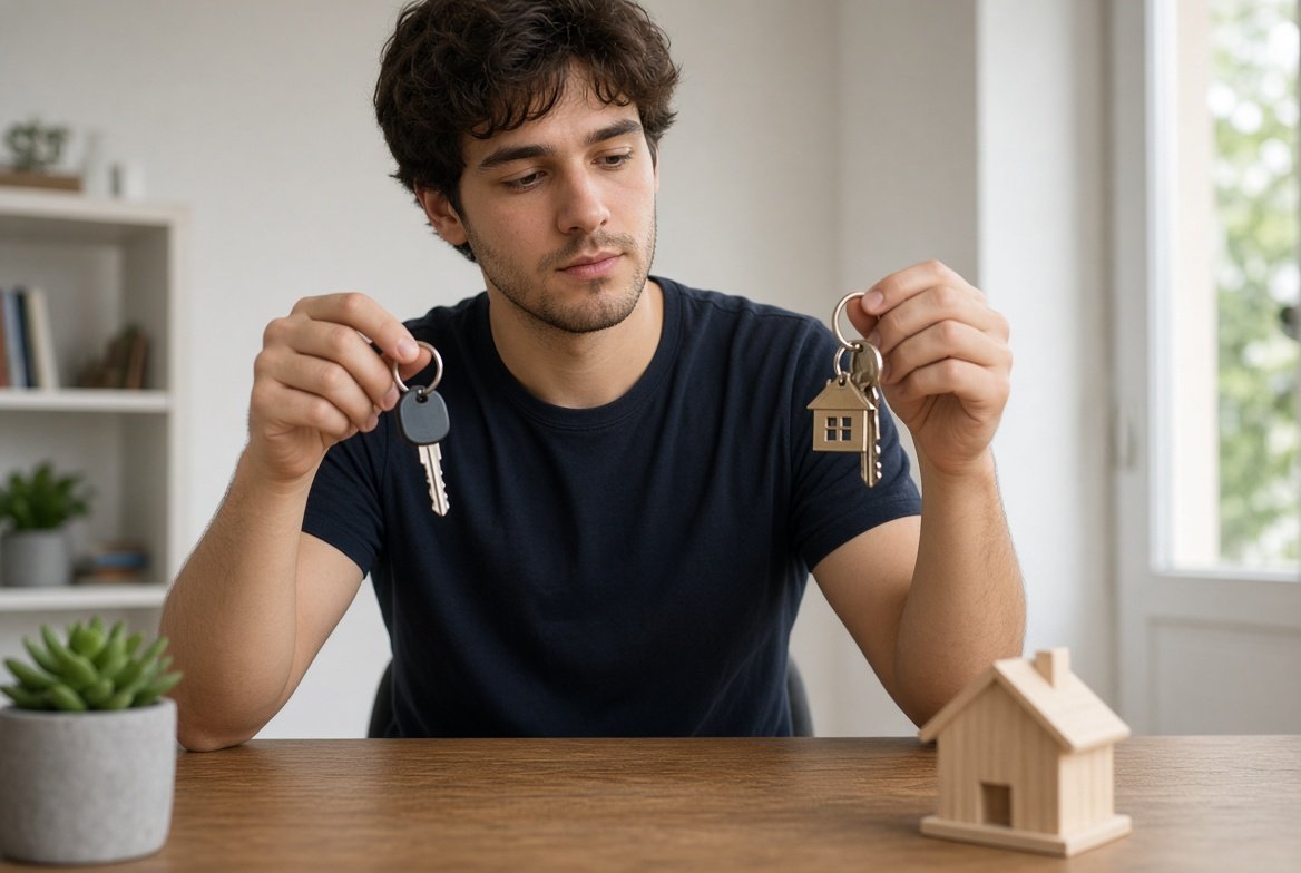 Persona decidiendo entre alquilar o comprar vivienda con el Euríbor actual