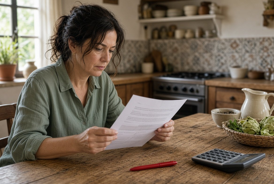 Persona revisando la carta de revisión de hipoteca con Euríbor